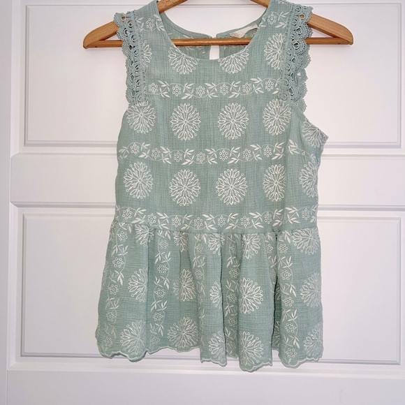 Altar'd State Mint Lace Detail Top - Picture 1 of 5